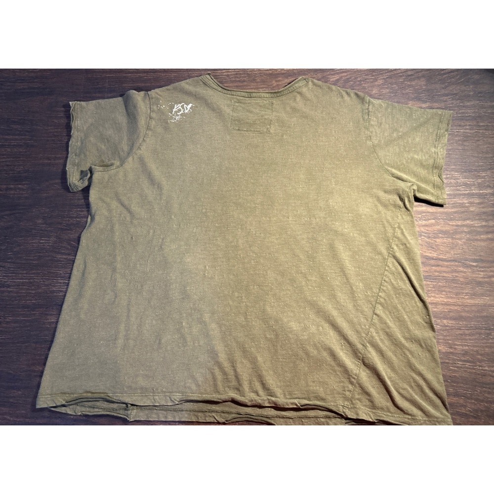 Kyla Seo T-Shirt Green Size M Crewneck Boho Handmade In India Pin Hole SEE PHOTO - Picture 2 of 9